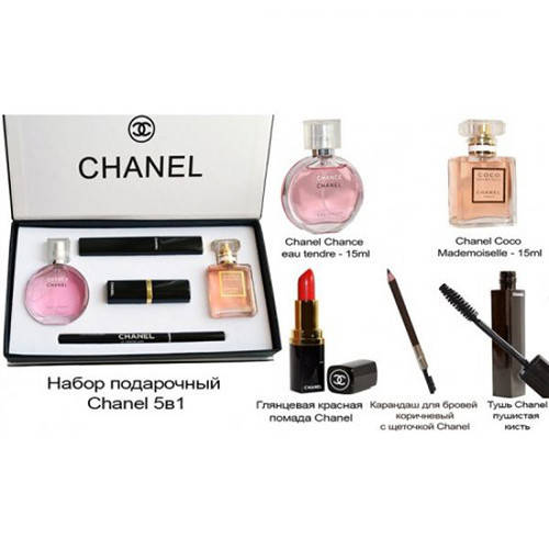 Подарочный набор духов Chanel &ndash; два парфюма + помада + тушь 87131 фото